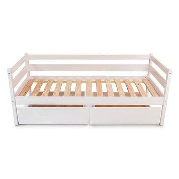 Підліткове ліжко babyson 2 White 80x190см з ящиками  Бебі сон 2 ящики фото